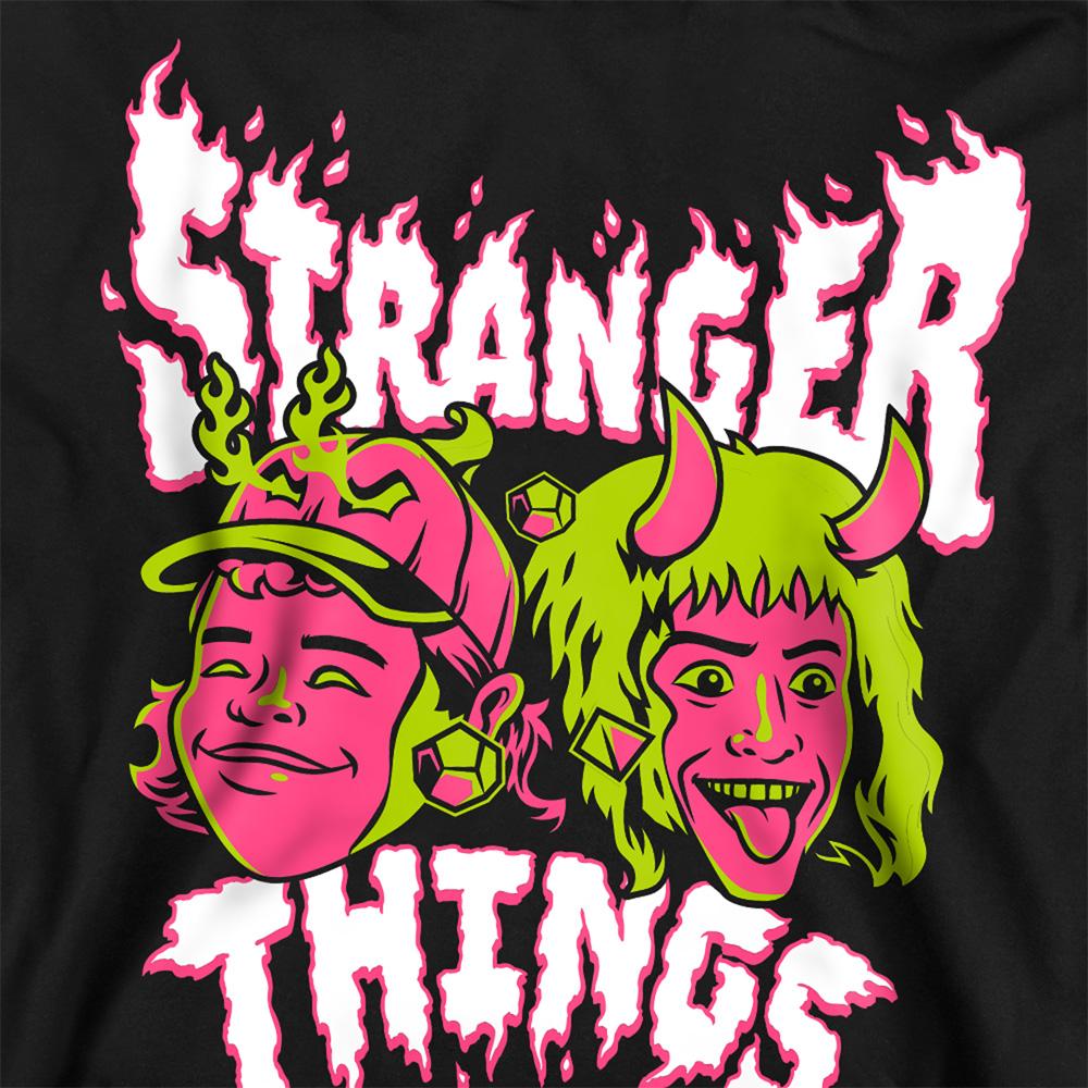 Black - Side - Stranger Things Unisex Adult Eddie & Dustin Sweatshirt