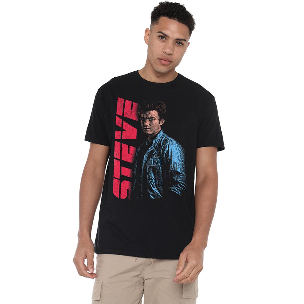 Black - Back - Stranger Things Unisex Adult Neo Homage Steve T-Shirt