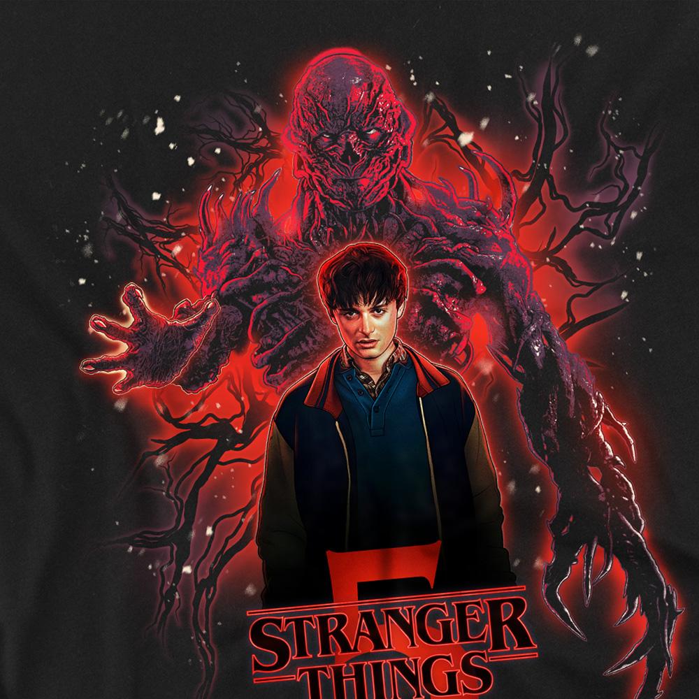 Black - Side - Stranger Things 5 Unisex Adult Sorcerer Will Versus Vecna Poster T-Shirt