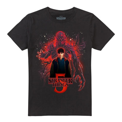 Black - Front - Stranger Things 5 Unisex Adult Sorcerer Will Versus Vecna Poster T-Shirt