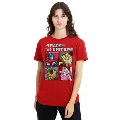 Red - Lifestyle - Transformers Womens-Ladies Generations Retro Autobots Grid T-Shirt