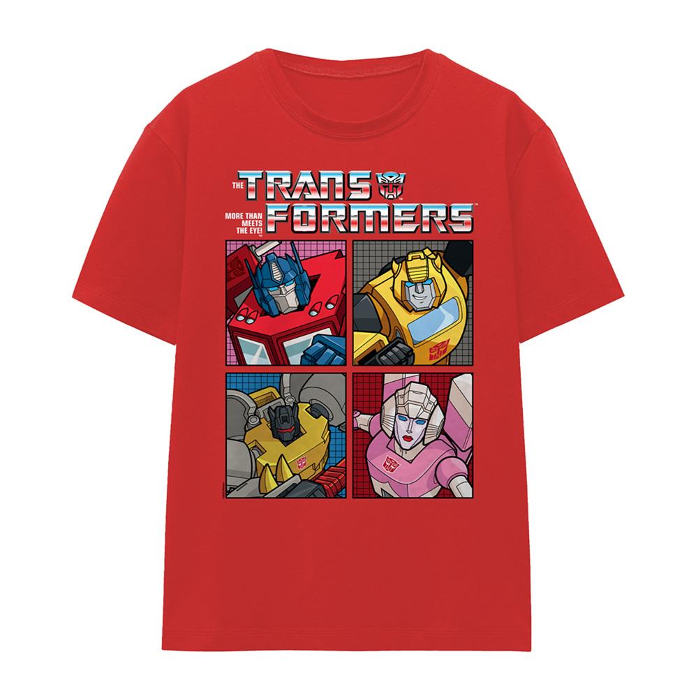 Red - Front - Transformers Womens-Ladies Generations Retro Autobots Grid T-Shirt