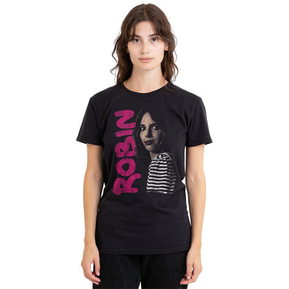 Black - Back - Stranger Things Womens-Ladies Robin Neo Homage T-Shirt
