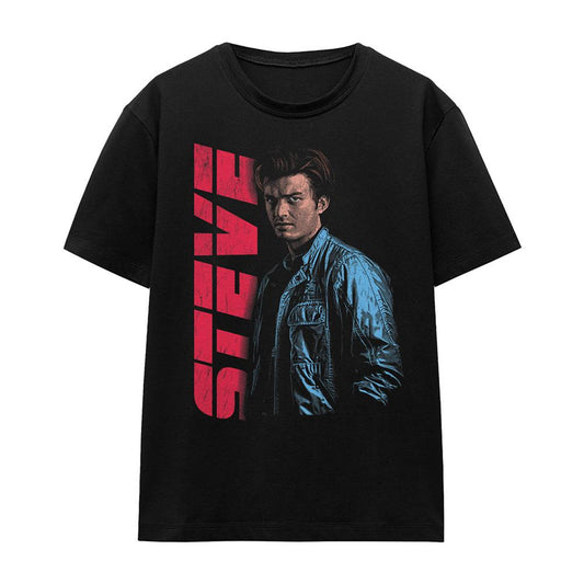 Black - Front - Stranger Things Womens-Ladies Steve Neo Homage T-Shirt