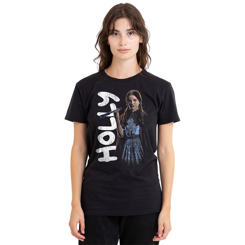 Black - Back - Stranger Things Womens-Ladies Holly Neo Homage T-Shirt