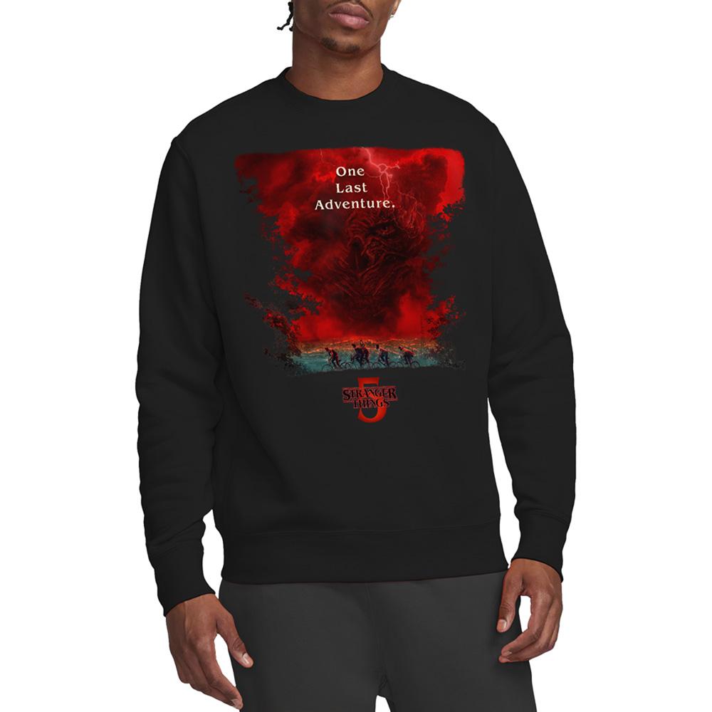 Black - Back - Stranger Things 5 Unisex Adult Vecna Clouds Poster Sweatshirt