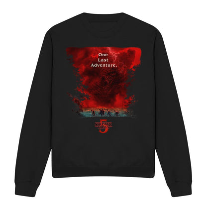 Black - Front - Stranger Things 5 Unisex Adult Vecna Clouds Poster Sweatshirt
