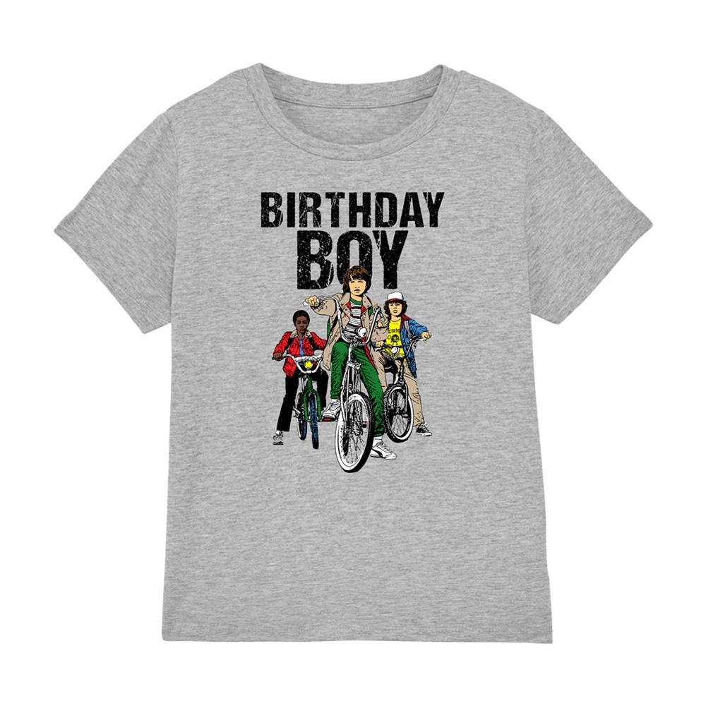 Athletic Heather - Front - Stranger Things Childrens-Kids Birthday Boy Bike T-Shirt