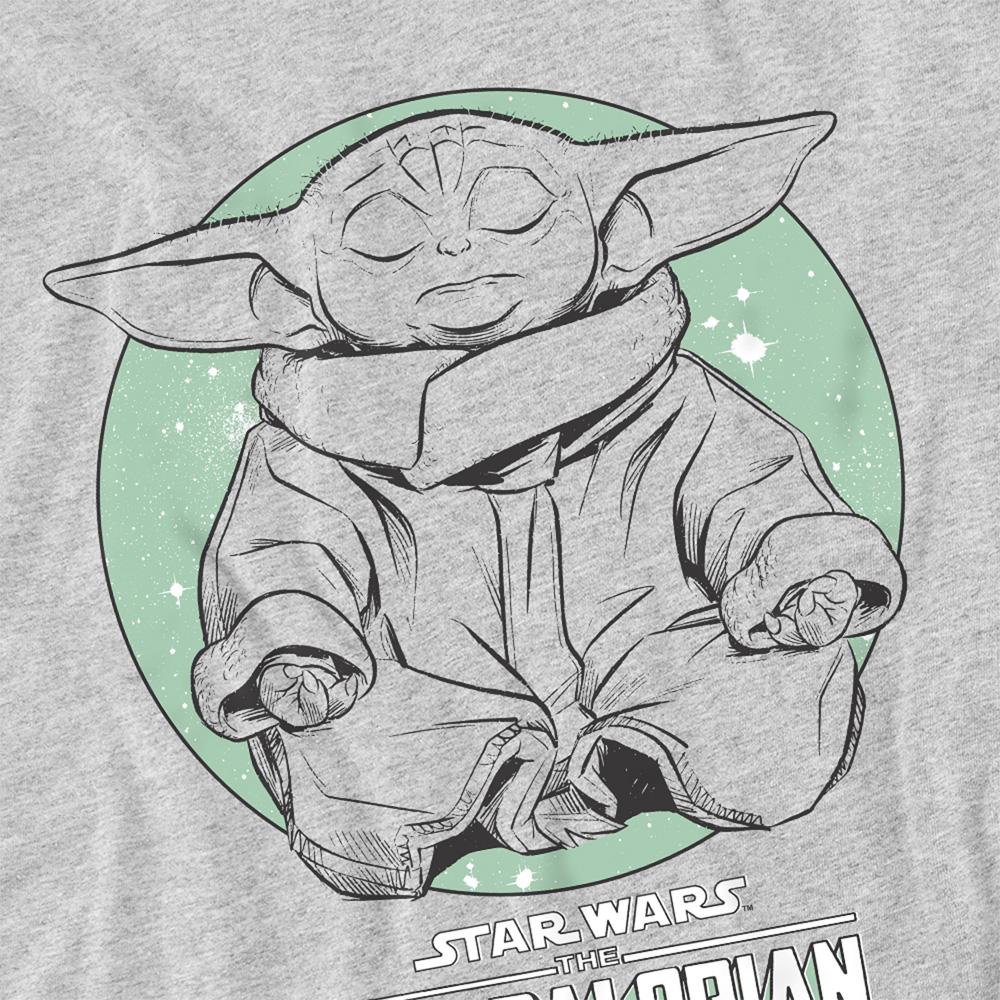 Athletic Heather - Side - Stranger Things Unisex Adult Grogu Yoga Pose T-Shirt