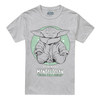 Athletic Heather - Front - Stranger Things Unisex Adult Grogu Yoga Pose T-Shirt