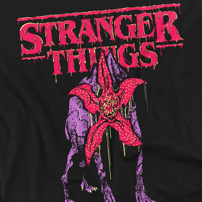 Black - Back - Stranger Things Unisex Adult Demodog Drip Long-Sleeved T-Shirt