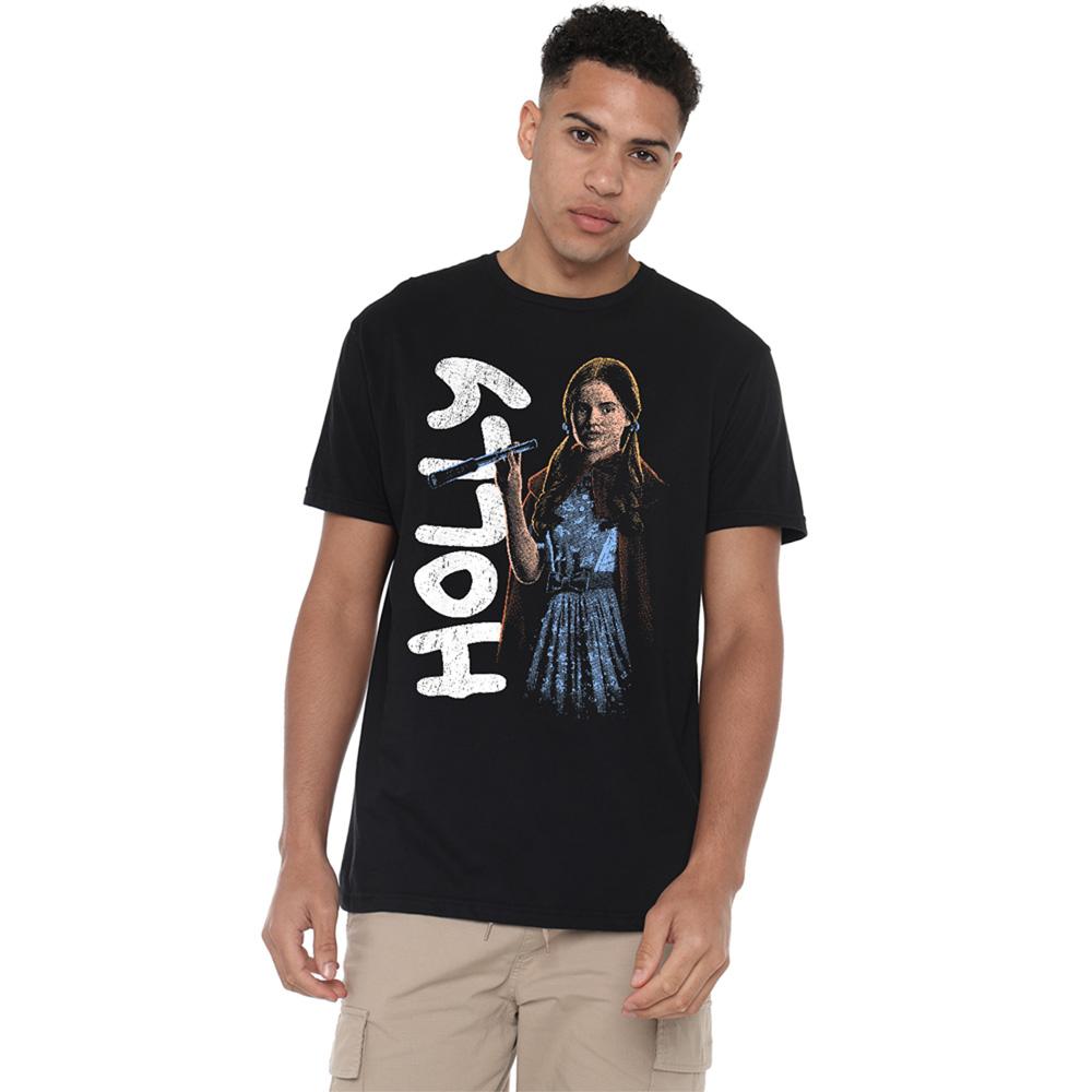 Black - Back - Stranger Things Unisex Adult Holly Neo Homage T-Shirt