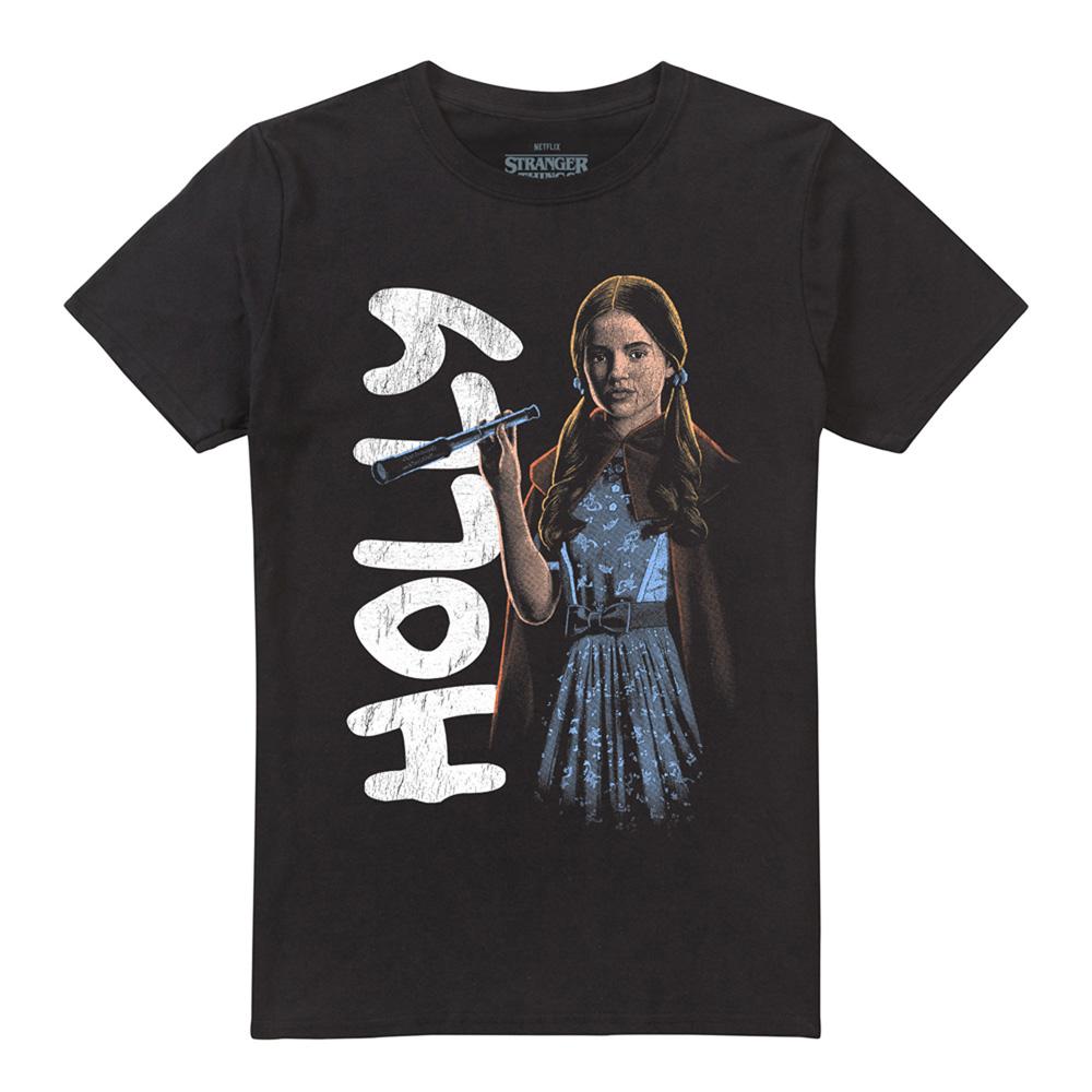 Black - Front - Stranger Things Unisex Adult Holly Neo Homage T-Shirt