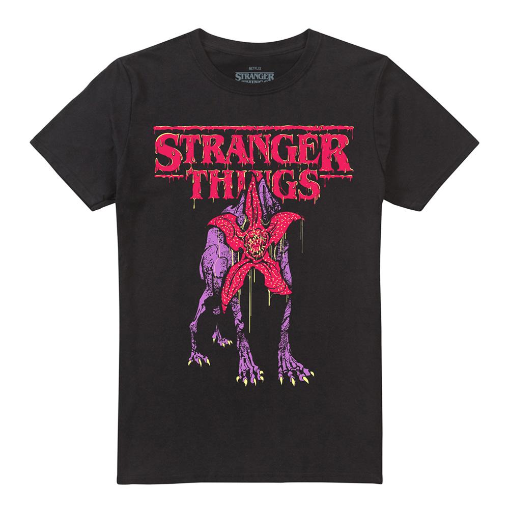Black - Front - Stranger Things Unisex Adult Demodog Drip T-Shirt