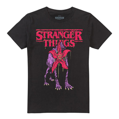 Black - Front - Stranger Things Unisex Adult Demodog Drip T-Shirt