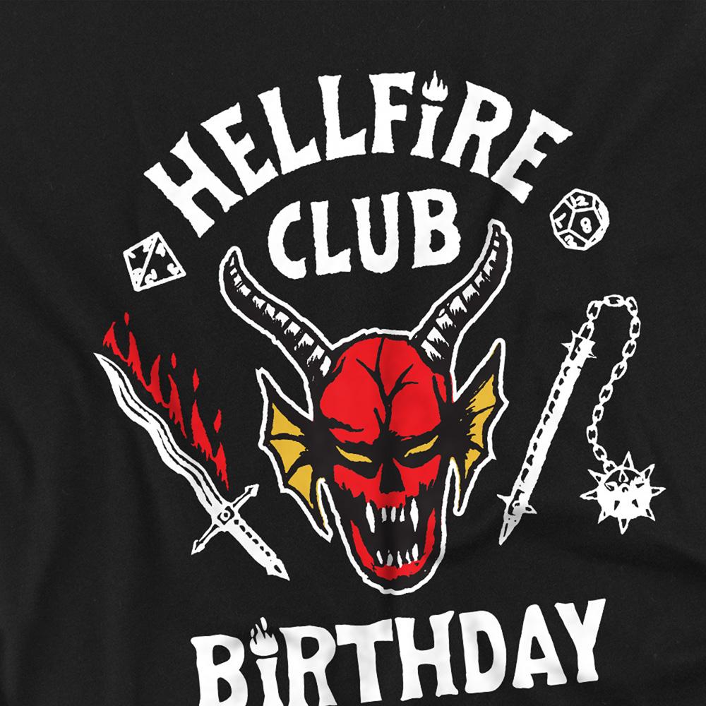 Black - Back - Stranger Things Childrens-Kids Hellfire Birthday Boy Inverted T-Shirt