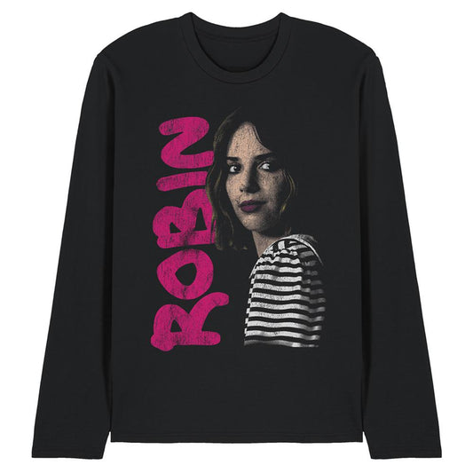 Black - Front - Stranger Things Unisex Adult Robin Neo Homage Long-Sleeved T-Shirt