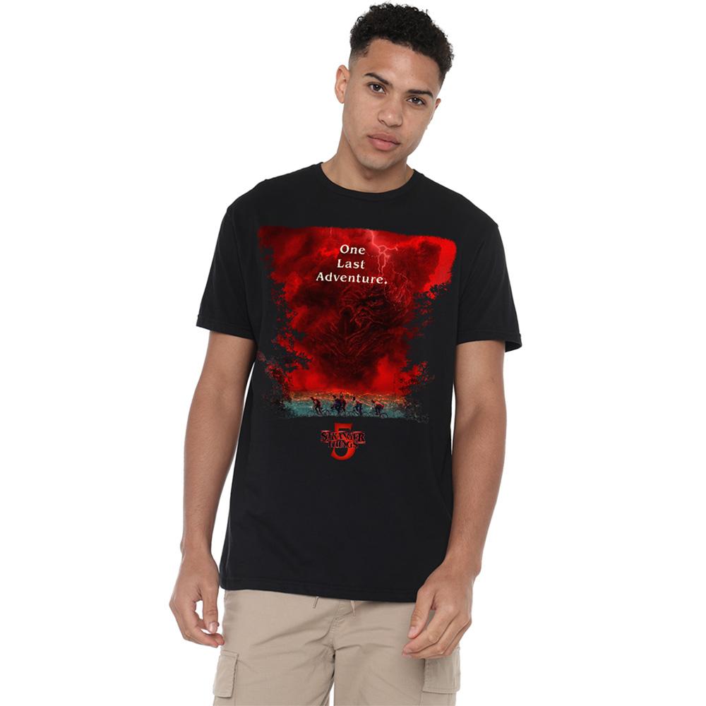 Black - Back - Stranger Things 5 Unisex Adult Vecna Clouds Poster T-Shirt