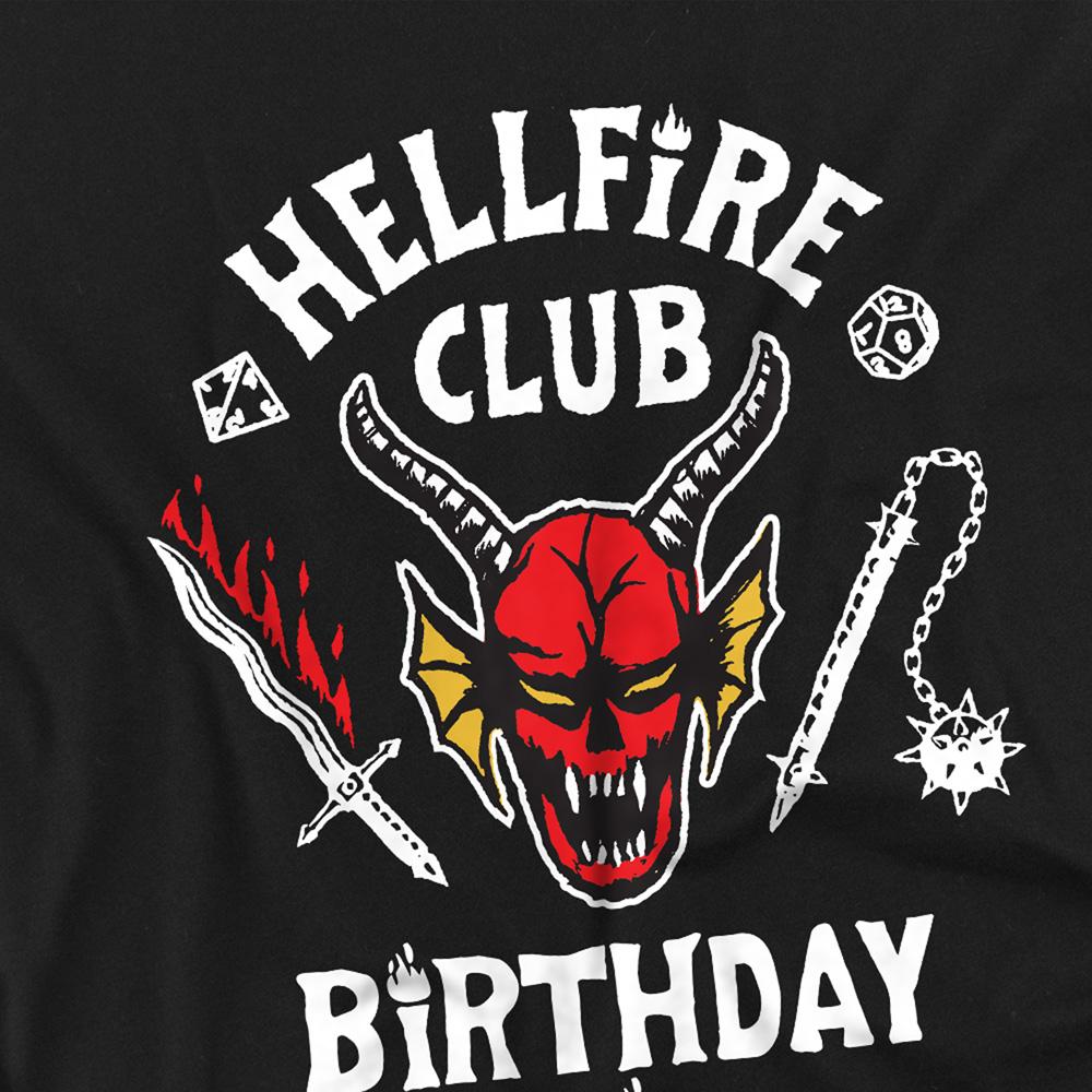 Black - Back - Stranger Things Childrens-Kids Hellfire Birthday Kid Inverted T-Shirt