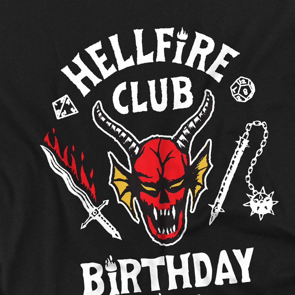Black - Back - Stranger Things Childrens-Kids Hellfire Birthday Girl T-Shirt