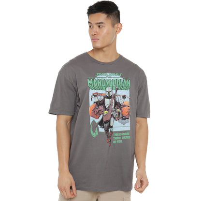 Charcoal - Side - Star Wars Mandalorian Mens Signed Up For T-Shirt