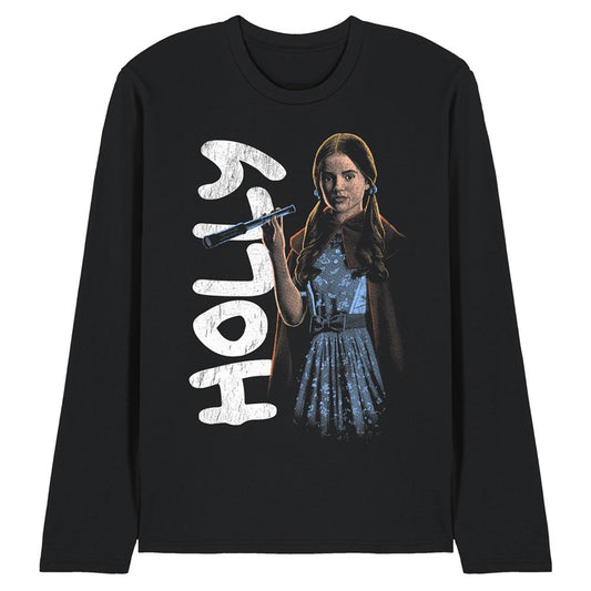 Black - Front - Stranger Things Unisex Adult Holly Neo Homage Long-Sleeved T-Shirt