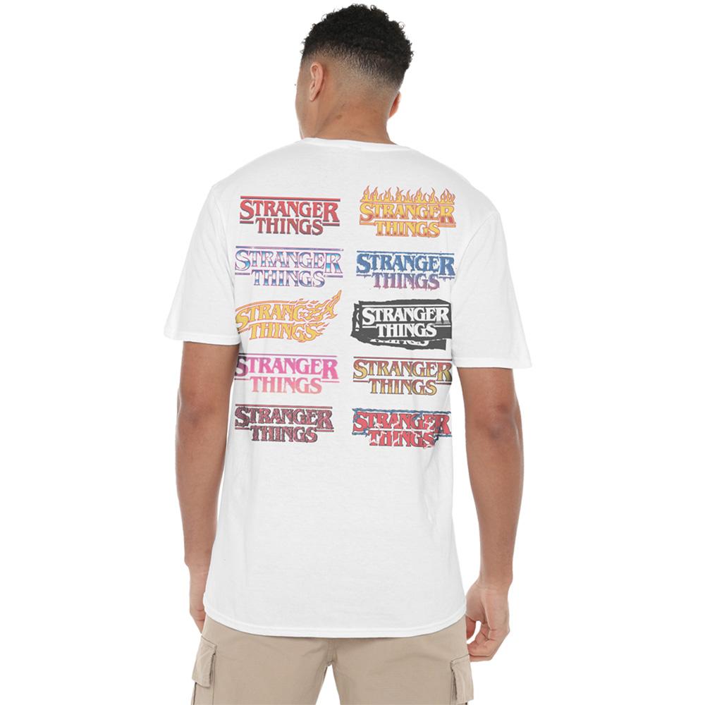 White - Lifestyle - Stranger Things Unisex Adult Grid Back Print T-Shirt