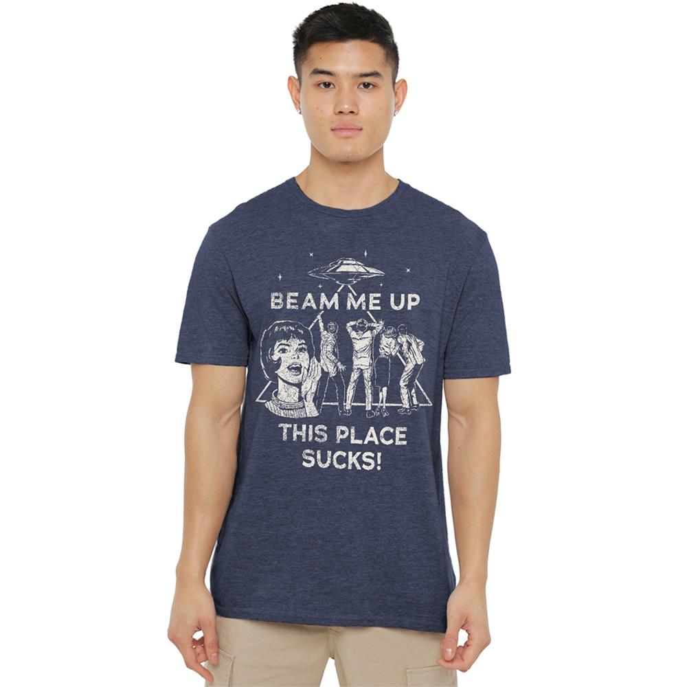 Navy - Lifestyle - Stranger Things Unisex Adult Beam Me Up Heather T-Shirt