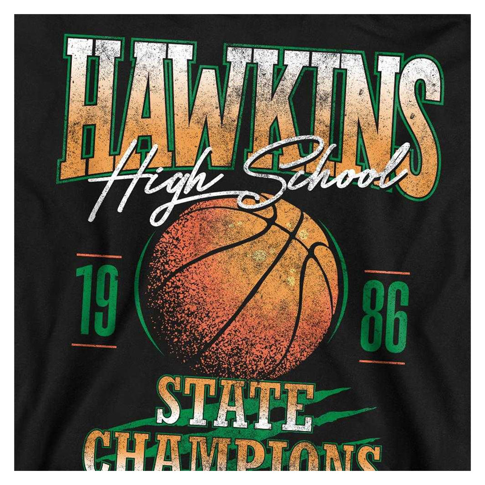 Black - Side - Stranger Things Unisex Adult Hawkins Champions Sweatshirt