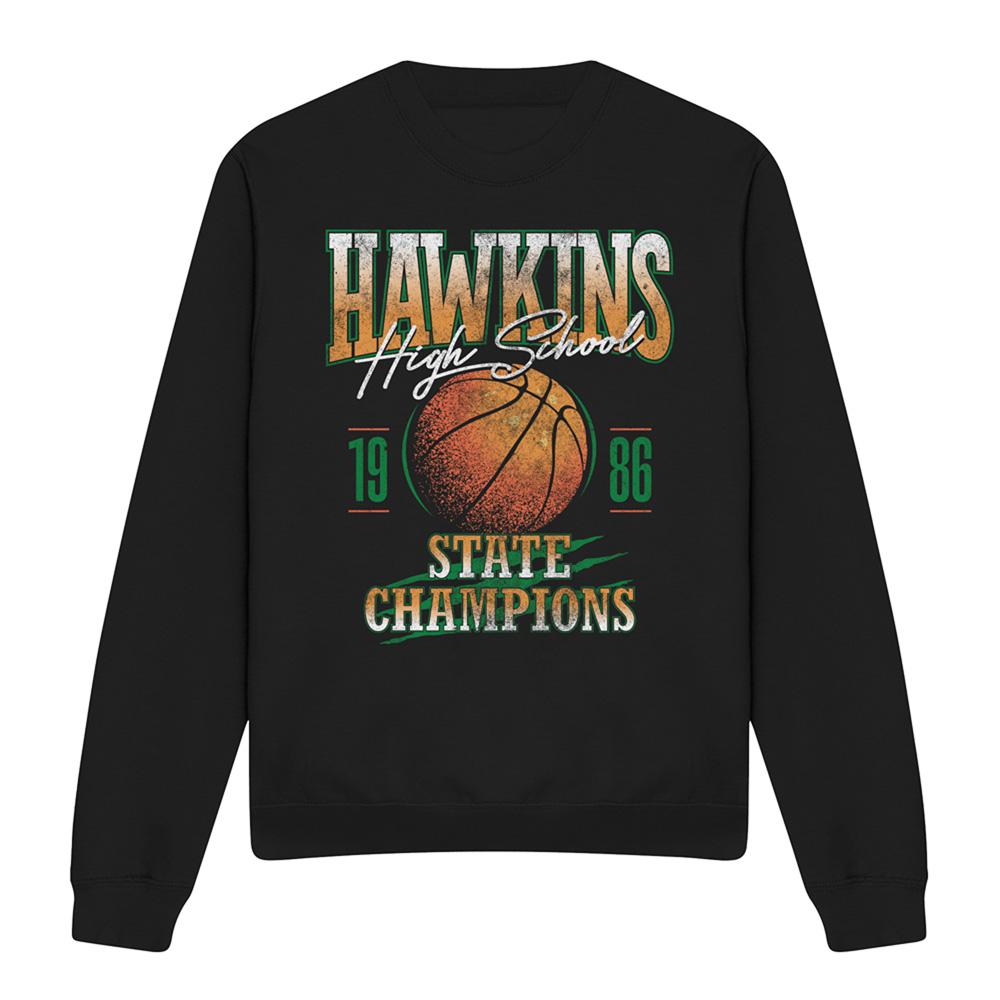Black - Front - Stranger Things Unisex Adult Hawkins Champions Sweatshirt