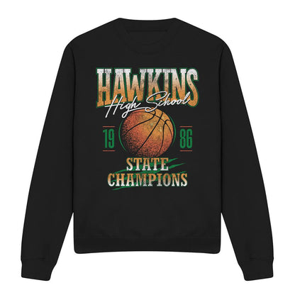 Black - Front - Stranger Things Unisex Adult Hawkins Champions Sweatshirt