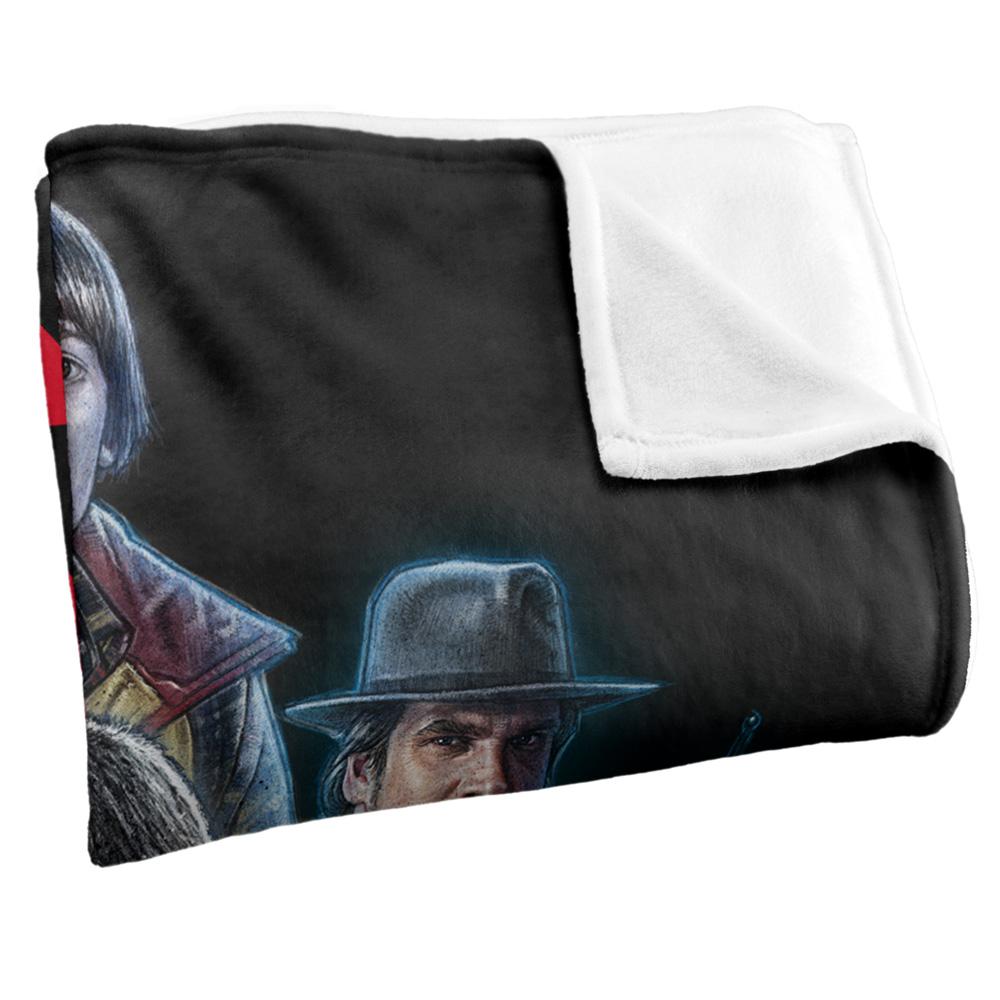 Black-Multicoloured - Back - Stranger Things Season 1 Silky Heroes Supersoft Throw