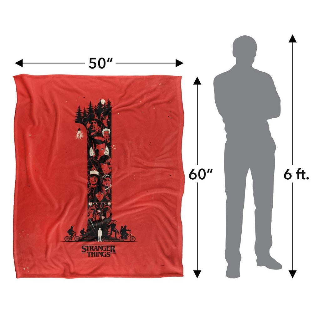 Red-Black - Side - Stranger Things Chapter 1 Silky Poster Supersoft Throw
