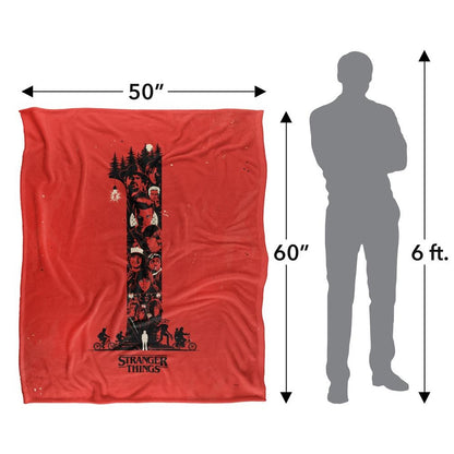 Red-Black - Side - Stranger Things Chapter 1 Silky Poster Supersoft Throw