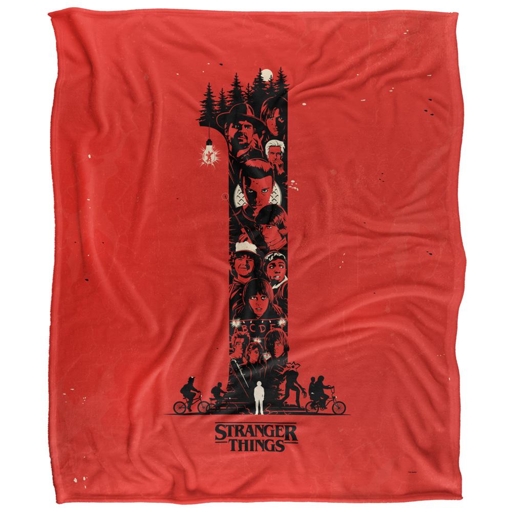 Red-Black - Front - Stranger Things Chapter 1 Silky Poster Supersoft Throw