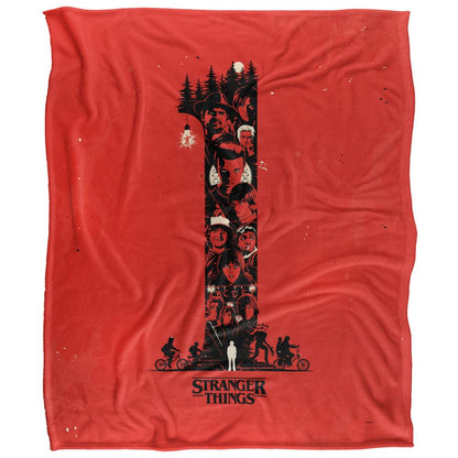 Red-Black - Front - Stranger Things Chapter 1 Silky Poster Supersoft Throw