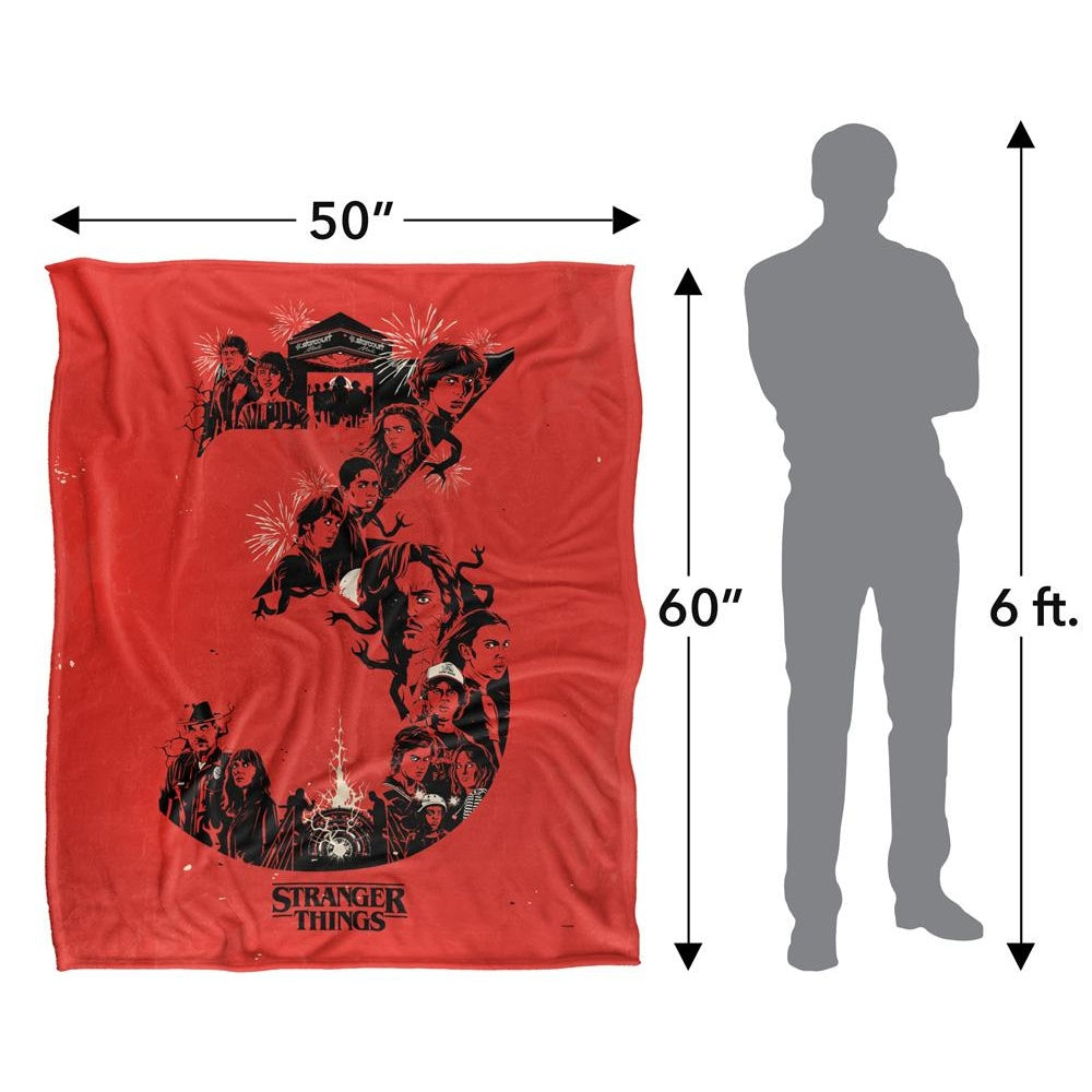 Black-Red - Side - Stranger Things Chapter 3 Silky Poster Supersoft Throw