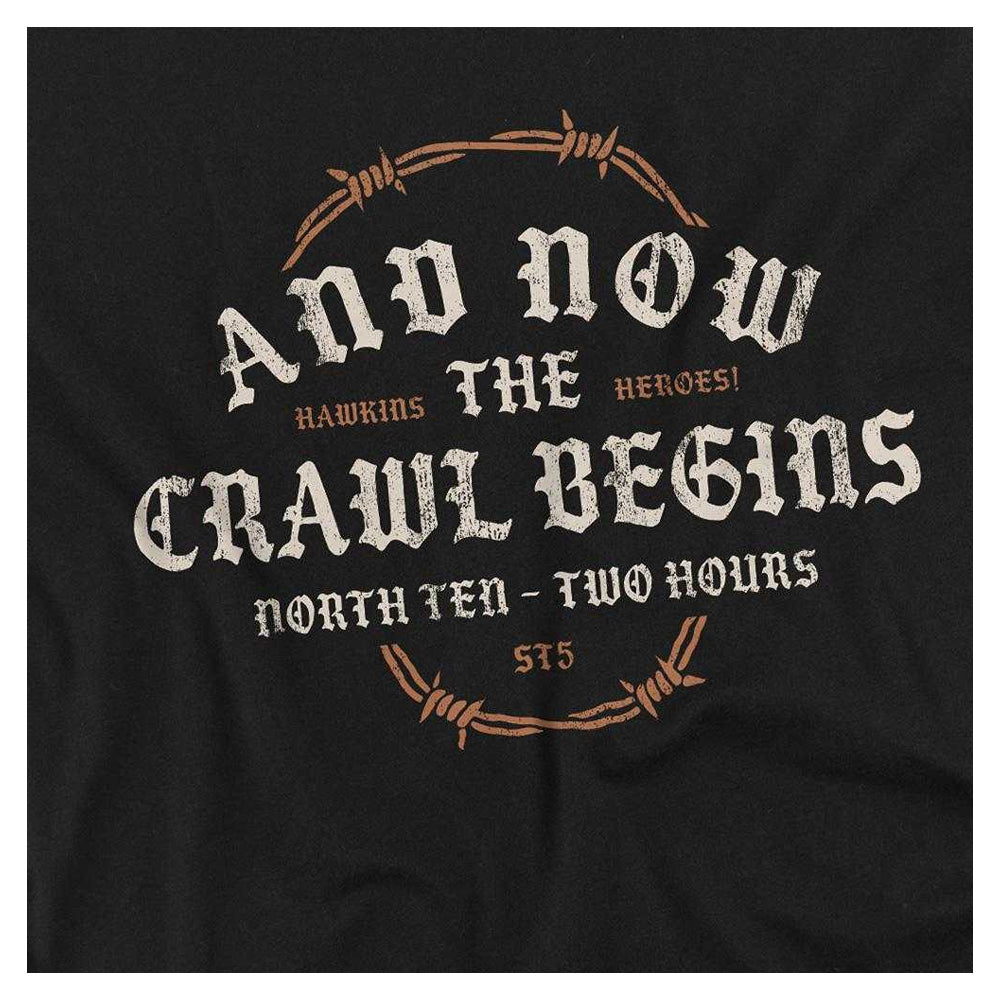 Black - Side - Stranger Things Unisex Adult The Crawl Begins Long-Sleeved T-Shirt