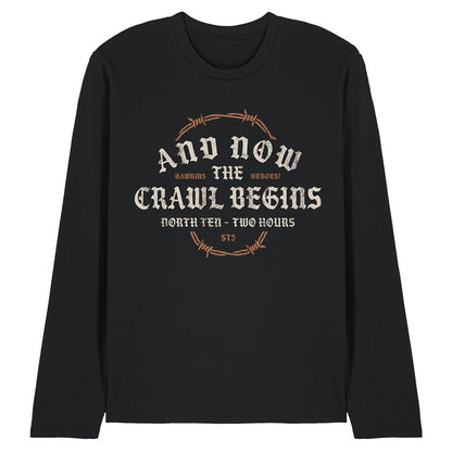 Black - Front - Stranger Things Unisex Adult The Crawl Begins Long-Sleeved T-Shirt