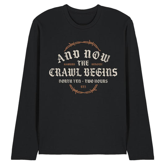 Black - Front - Stranger Things Unisex Adult The Crawl Begins Long-Sleeved T-Shirt
