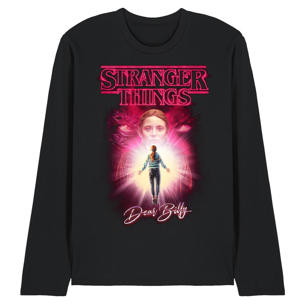 Black - Front - Stranger Things Unisex Adult Dear Billy Long-Sleeved T-Shirt