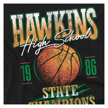 Black - Side - Stranger Things Unisex Adult Hawkins Champions Long-Sleeved T-Shirt