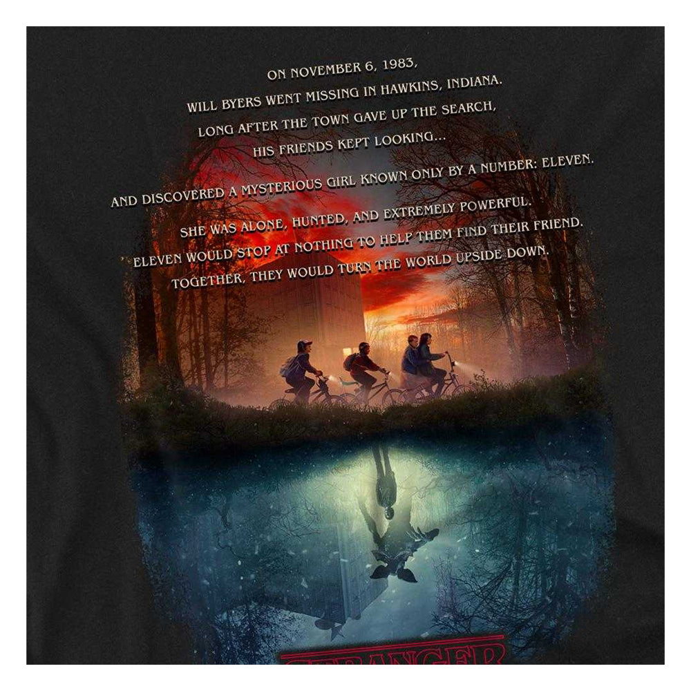 Black - Side - Stranger Things Unisex Adult Upside Down Poster Long-Sleeved T-Shirt