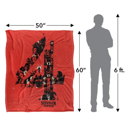 Red-Black - Side - Stranger Things Chapter 4 Silky Poster Supersoft Throw