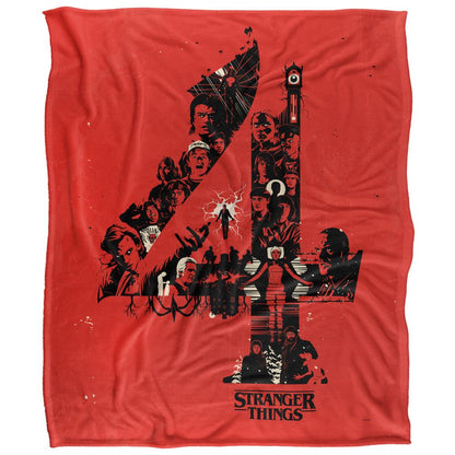 Red-Black - Front - Stranger Things Chapter 4 Silky Poster Supersoft Throw