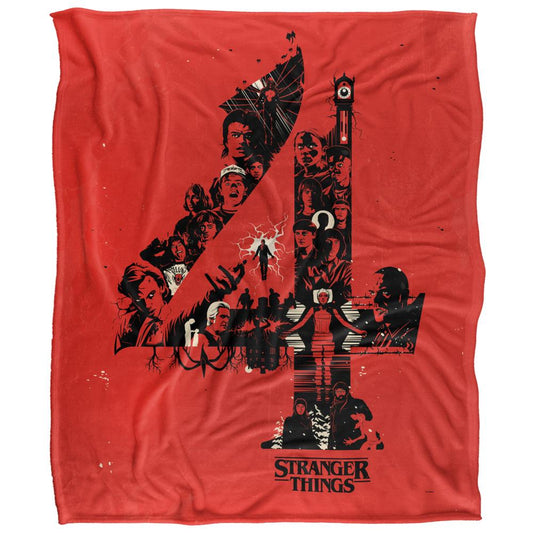 Red-Black - Front - Stranger Things Chapter 4 Silky Poster Supersoft Throw