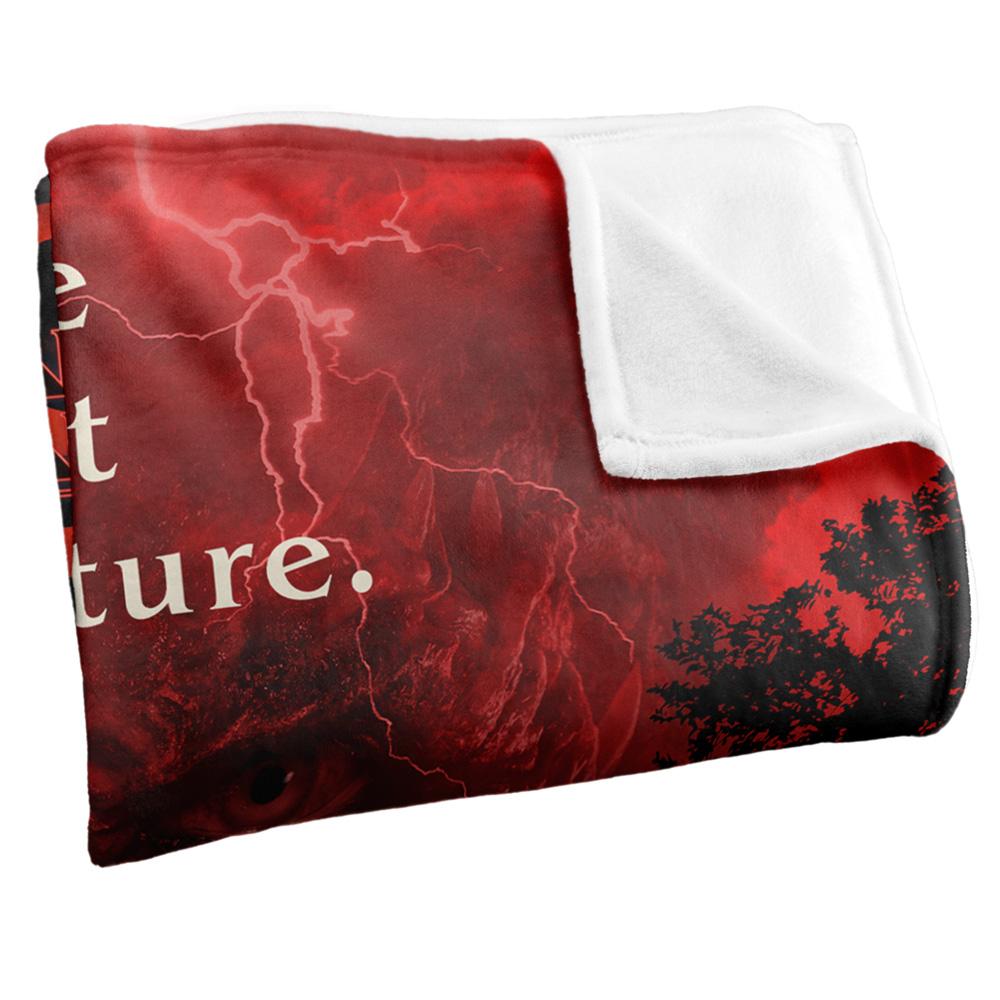 Black-Red-White - Back - Stranger Things Silky Clouds Poster Vecna Supersoft Throw