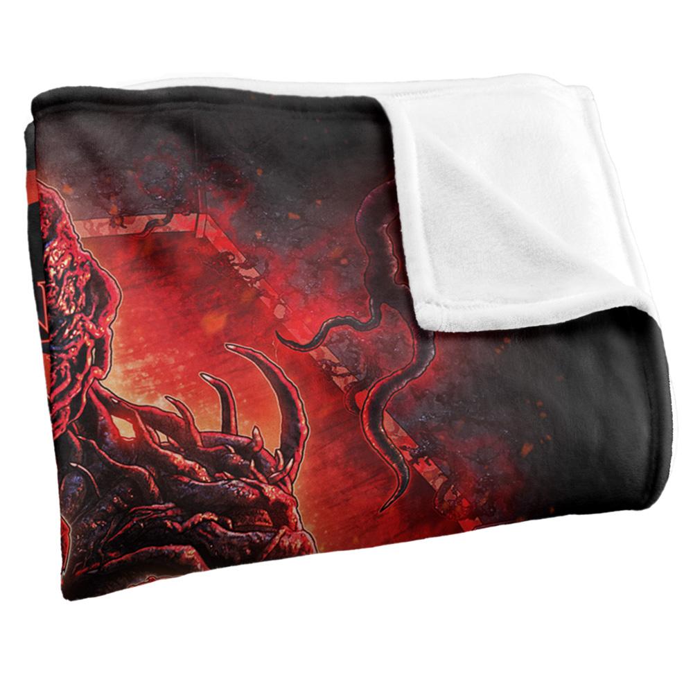 Black-Multicoloured - Back - Stranger Things 5 Silky Poster Supersoft Throw