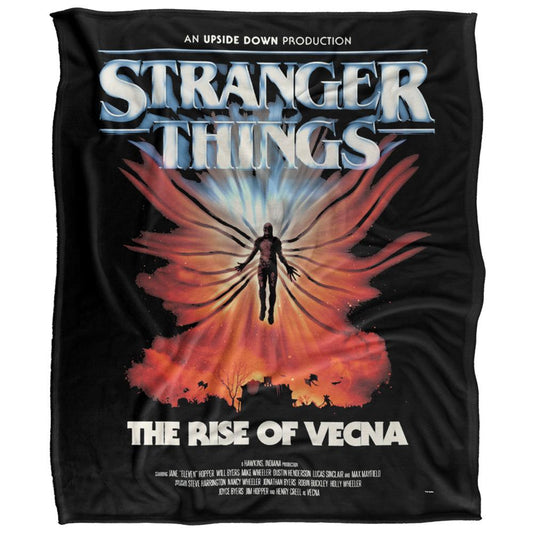 Black-Multicoloured - Front - Stranger Things The Rise Of Vecna Silky Poster Supersoft Throw