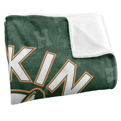 Green-White-Orange - Back - Stranger Things Hawkins Tigers Silky Supersoft Throw